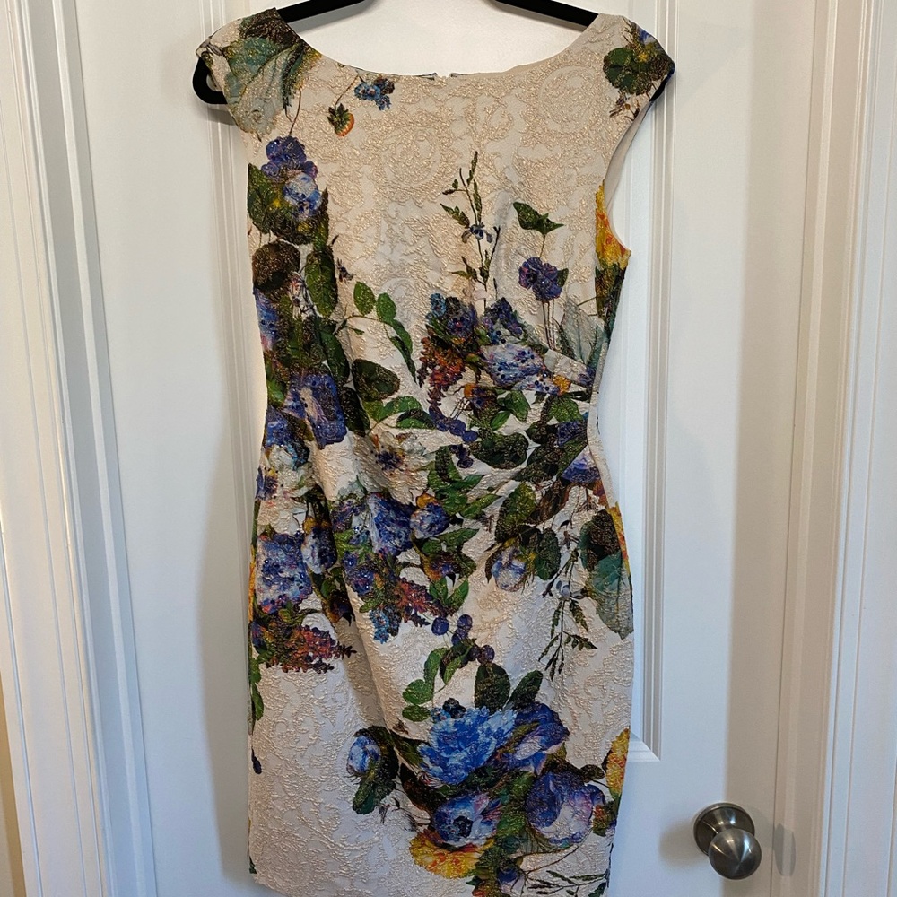 Adrianna Papell fitted floral patterned sleeveless party dress size 4 - Picture 5 of 7